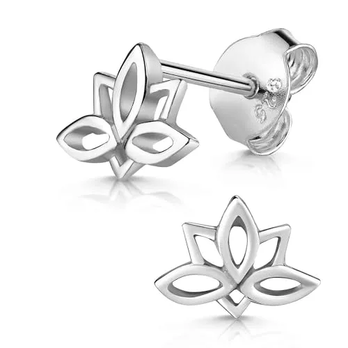 MATERIA by Matthias Wagner Lotusblumen Ohrringe Silber 925 Damen Ohrstecker klein SO-143