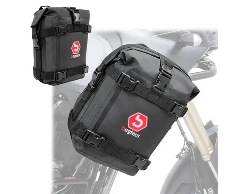 Bagtecs K4 Rahmentasche Set 2x für Motorräder, wasserdicht 10 L - Praktisches Set aus 2 wasserdichten Sturzbügeltaschen für Motorräder. Ideal für die sichere Aufbewahrung von Kleinteilen bei jedem Wetter. Robustes 500D PU-Gewebe mit einfachem Befestigungssystem.