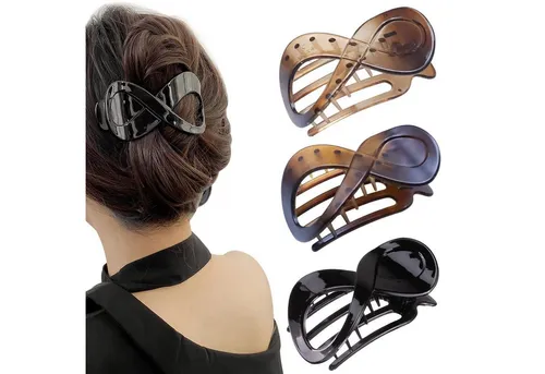 Kavya 3er Set Haarspangen Damen Schildpatt Groß Rutschfest - Elegante Haarspangen im französischen Design für starken Halt. Rutschfest und aus hochwertigem Acryl gefertigt, ideal für jeden Anlass.