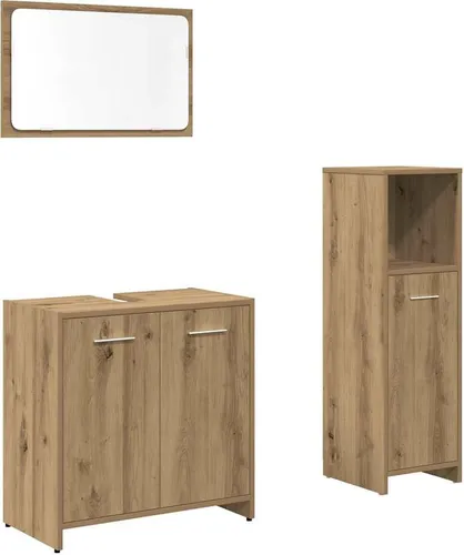 3-tlg. Badmöbel-Set Artisan-Eiche von vidaXL