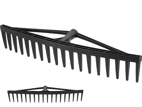Gartenrechen, Harke 18 Zinken 59cm Rasenrechen, Kunststoff