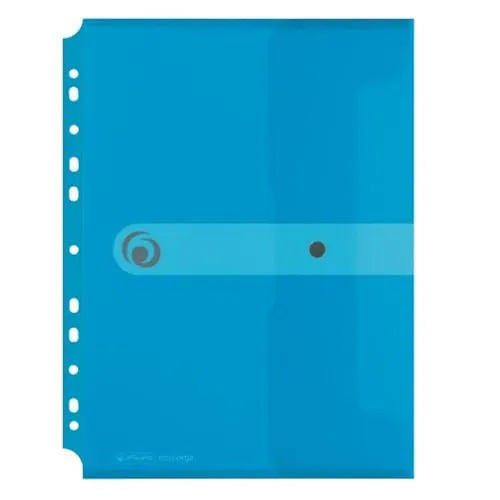Herlitz 11292943 Dokumententasche A4 zum Abheften, PP-Folie, 6-er Packung, transparent blau