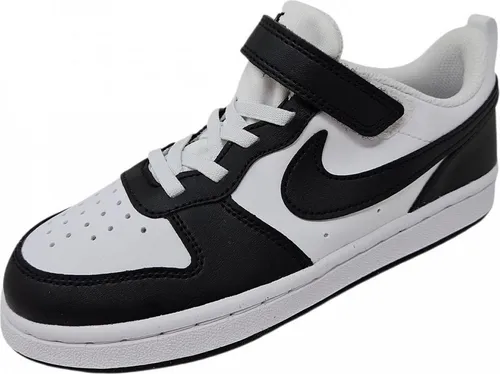 NIKE Court Borough Low Recraft Sneaker - Vielseitige Sneaker mit elastischen Schnürsenkeln und Klettverschluss für einfaches Anziehen. Robuste Gummiaußensohle für optimalen Halt. Ideal für Alltag und Freizeit, kombiniert Komfort mit erstklassigem NIKE-Design.