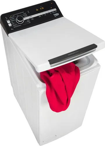 BEKO Waschmaschine Toplader BTL7BE8BBT, 7 kg, 1200 U/min - Die BEKO Toplader Waschmaschine BTL7BE8BBT bietet 7 kg Kapazität und 14 Programme für flexible Wäschepflege. Mit der FreshTouch-Funktion und einem leisen ProSmart Inverter Motor ist sie ideal für kleine Haushalte.