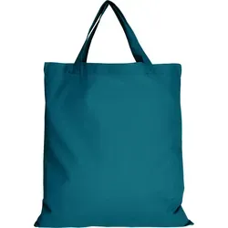 Baumwolltasche - OEKO-TEX 100 zertifiziert | mit zwei kurzen Henkeln | 38x42cm | Jutebeutel | Einkaufstasche | unbedruckt, petrol