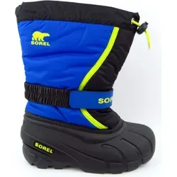 Sorel KIDS FLURRY Schneestiefel - Unisex Kinder, Schwarz (Black x Super Blue) - Stiefel für Mädchen, wasserfest und warm gefüttert, ideal für winterliche Abenteuer im Freien.