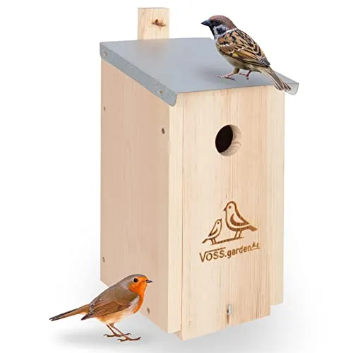 VOSS.garden Nistkasten Creek Flachdach, wetterfest für Meisen & Sperlinge