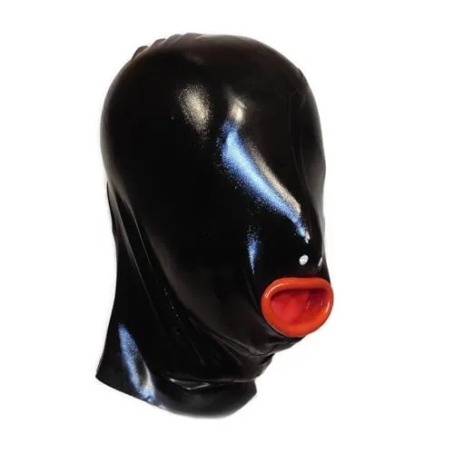 Latex Maske Mundcondom Schwarz 0,4 mm Size:XL