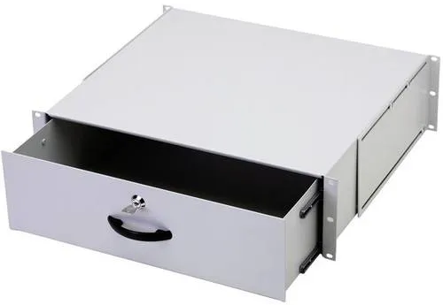 Digitus DN-19 KEY-3U Netzwerkschrank-Schublade - Grafikkarten-Zubehör, ideal zur sicheren Ablage von Tastaturen und Dokumenten in 19 Zoll Schränken.