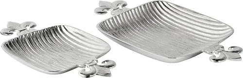 MichaelNoll Dekoschale Schale Lilie Deko Aluminium - Dekoschale aus Metall - 44 / 52 cm