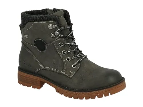 Tom Tailor Damen Schnürboot Schwarz - Wanderschuhe mit hochwertigem Kunstleder, Tex Membran für trockene Füße und rutschhemmender Sohle – perfekt für kühle Tage und stylisch unterwegs.