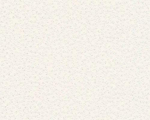 AS Creation - Vliestapete Blooming 53 cm - Feinblatt-Design - Metallic-Weiß