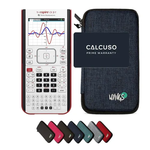 TI-Nspire CX II-T inkl. WYNGS Schutztasche Blau - Grafikrechner für Schüler - Taschen- & Tischrechner mit robuster Schutztasche, ideal für Schule und Studium. Farbdisplay und vielseitige Funktionen für anspruchsvolle Mathematik.