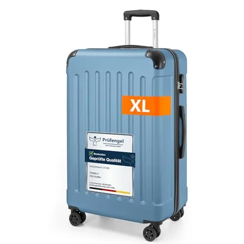 YONSLY Gepäck Suitcase Reisekoffer XL, Hartschalen-Trolley mit 360° Lenkrollen