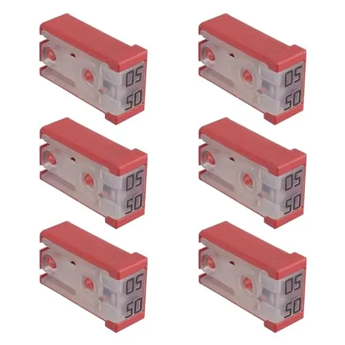 EPLZON 50A 32V Mini Schlitz Automotive MCASE geformte Patronen Sicherung Kit (Packung 6pcs, 50A)