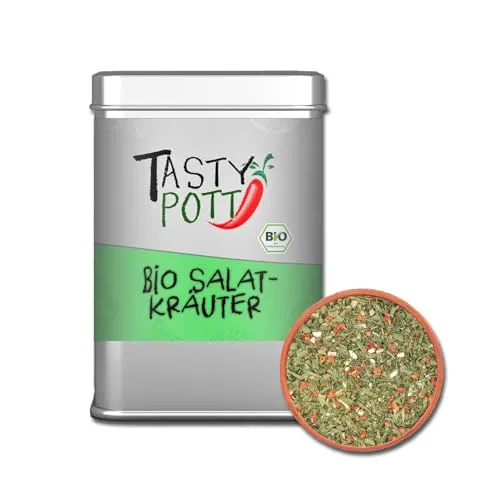 Tasty Pott Bio Kräutermischungen I Gewürzmischungen I Gewürze I Spices I Kräuter I Gemüse Mix I Gewürzstreuer (Bio Salatkräuter 50g)