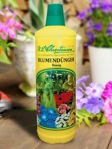Chrestensen Blumendünger mit Guano 1L NPK 7+5+6  Zimmer, Balkon-,Gartenpflanzen