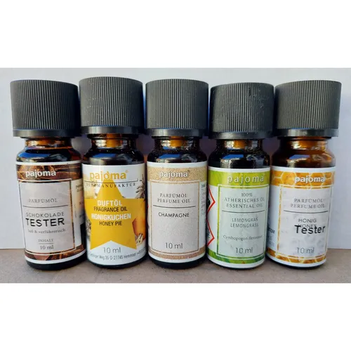 Produktbild 5er Set pajoma Duft-Öl Honigkuchen Lemongras Champagne Schokolade Honig = 40ml