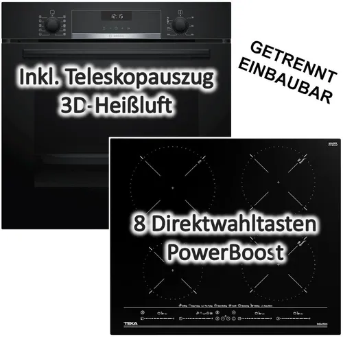 Bosch HERDSET mit Backofen und TEKA Induktionskochfeld 60cm