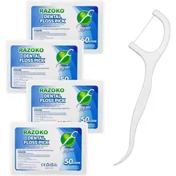 Zahnseide Sticks Einwegzahnseide 200 Stück - Praktische Zahnseide Sticks für effektive Zahnpflege. Entfernen Sie Plaque an schwer erreichbaren Stellen und genießen Sie die hygienische Einwegverpackung. Ideal für unterwegs mit 8 tragbaren Etuis für maximale Flexibilität.