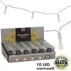LED Lichterkette Weihnachten Beleuchtung Kette mit Perlen Warmweiß 10