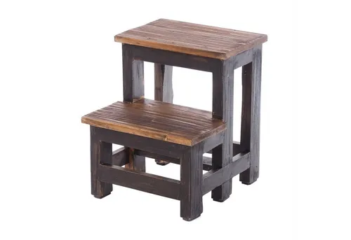 DESIGN DELIGHTS TRITTLEITER Step – Trittleiter aus Altholz in schwarz von Design Delights