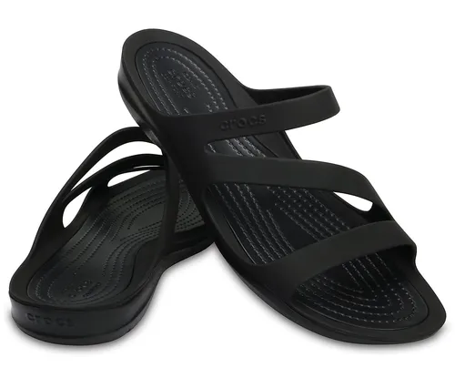Crocs Damen Swiftwater W Sandalen, Schwarz, 38/39 EU - Wanderschuhe mit weichen TPU Riemen und flexibler Außensohle für optimale Bewegungsfreiheit und Grip auf verschiedenen Untergründen.