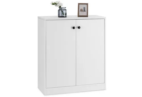 COSTWAY Sideboard mit Kippschutz, 72x34x85,5cm, Weiß