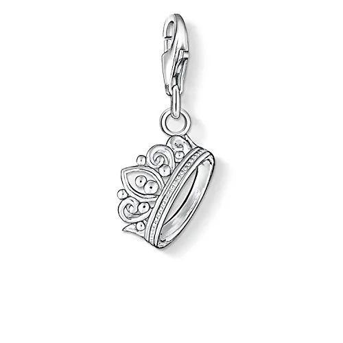 Thomas Sabo Damen Charm-Anhänger Krone - Eleganter Charm-Anhänger aus 925 Sterling Silber, ideal für Bettelarmbänder und Ketten. Ein zeitloses Geschenk für besondere Anlässe.