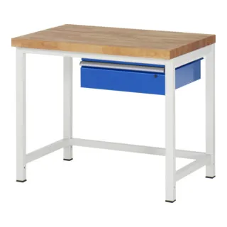Rau Werkbank Modell 8001 - Robuste Werkbank in Blau - Werkbank BxTxH 1000x700x840mm, stabil und ideal für professionelle Anwendungen in Werkstätten und Hobbybereichen.