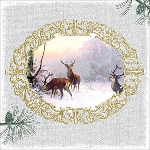 Servietten Elegant Deers Hirsche Winter Tischdeko Weihnachten Hirschmotiv 20