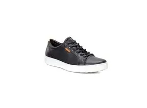 Ecco Herren Soft 7 Sneaker, BLACK, 40 EU - Herren-Sneaker aus hochwertigem, weichem Leder mit ergonomischem ECCO FLUIDFORM Sitz für Komfort ab dem ersten Tragen und griffiger Außensohle für alle Wetterbedingungen.