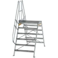 Überstieg 6 Stufen - 60° Neigung, 1000mm Breite - Leiter mit 6 Stufen und 60° Neigung, bietet Stabilität und Sicherheit bei Arbeiten in der Höhe, ideal für Handwerk und Industrie.