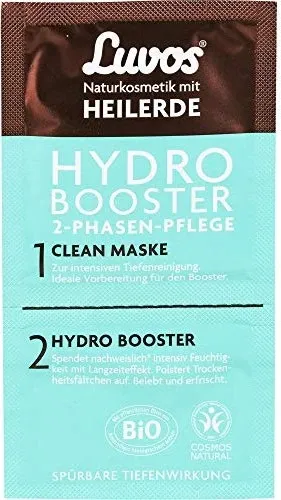LUVOS Hydro Booster&Clean Maske 2+7,5ml - Hochwertige Gesichtsmaske mit natürlicher Heilerde für eine sanfte Reinigung und Pflege. Ideal für die tägliche Anwendung zur Unterstützung eines frischen Teints.