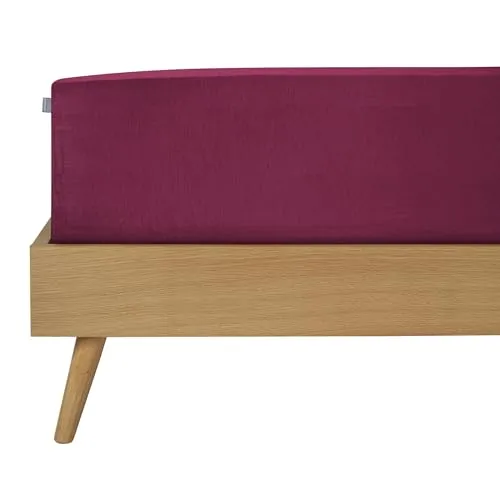 Schiesser Premium Spannbettlaken Flexi Beere - Spannbetttuch aus nachhaltiger Produktion, ideal für Matratzen 90x190cm bis 100x220cm und bis 25cm hoch, mit hochwertigem Rundumgummi für perfekten Halt.