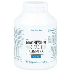 Magnesium 8fach Komplex 400 mg Kapseln - Nahrungsergänzungsmittel mit 8-fach Magnesiumkomplex, unterstützt Muskel- und Nervenfunktionen, ideal für aktive Lebensstile. Jetzt in Ihrer Versandapotheke erhältlich!