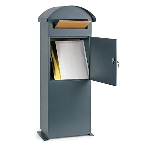 Wiltec Standbriefkasten grau 420 x 240 x 1020 mm in grau von Wiltec