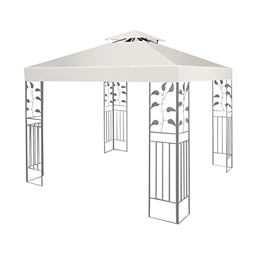 Pavilliondach 3x3M, Pavillion Ersatzdach, Dachbezug Dachplane für Pavillion, Pavillionplane Pavillionersatzdach Ersatz, Mehrfarbenwahl (Beige)