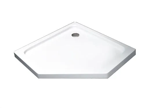 Glaszentrum Hagen - 5eck Duschtasse 100x100x5cm - Extra Flach & Verstärkt - Hochwertige 5eck Duschtasse aus Sanitäracryl in Weiß. Ideal für modernes Badezimmerdesign. Mit integriertem Siphon für einfachen Abfluss. Selbstabholung möglich, kein Inselversand.