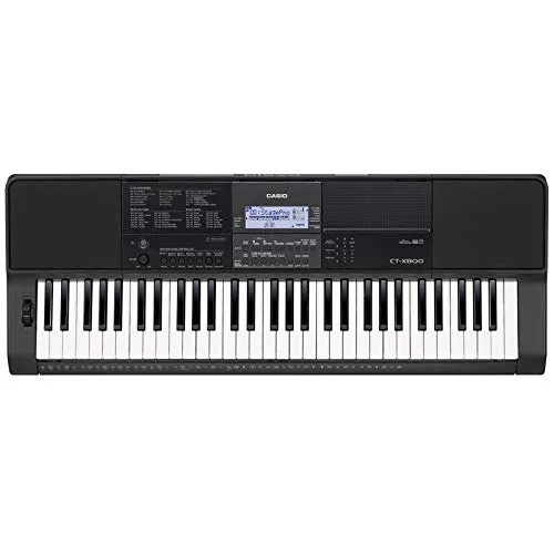 Casio CT-X800 Keyboard mit 61 anschlagdynamischen Tasten - Keyboards mit 600 Sounds und 195 Rhythmen, ideal für kreative Musiker und Hobbyisten, inklusive USB-Anschluss und Pedalanschluss für erweiterten Spielspaß.