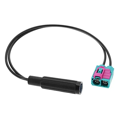 The Lord of the Tools Doppel Fakra Buchse auf DIN Buchse Auto Antennenadapter Fahrzeug Stereo FM AM Radio Antennenanschluss Kabel Draht Gauge RG174 28 cm