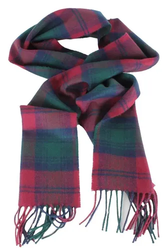 Locharron of Scotland Unisex Tartan Wolle Schal - Burgund