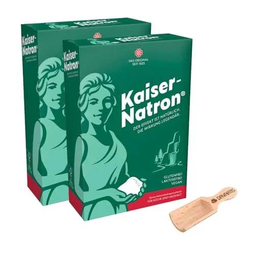2x Kaiser Natron Pulver à 250g (5x 50g) mit Schaufel aus Buchenholz