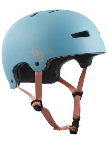 TSG Evolution Fahrrad Inliner Skate Stunt-Scooter BMX Dirt Helm Blau XXS/XS - Helm für Mädchen in Blau, idealer Kopfschutz für Skate- und BMX-Aktivitäten, Größe 52-54cm, bietet Sicherheit und Stil.