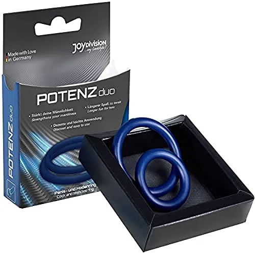 JOYDIVISION POTENZduo Blau Größe L, Penisring aus medizinischem Silikon,Potenzring