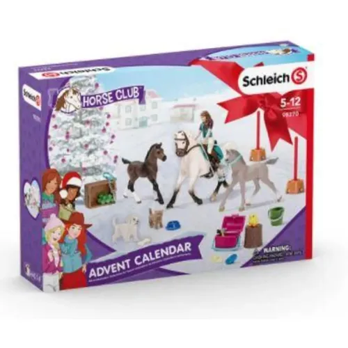 schleich 98270 HORSE CLUB Adventskalender 2021 - Spielzeug-Adventskalender mit 24 tollen schleich HORSE CLUB Figuren und Zubehör, ideal für Pferdefans ab 5 Jahren, sorgt für leuchtende Kinderaugen und pädagogisch wertvolles Spielen.