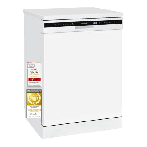 Exquisit Geschirrspüler | 12 Maßgedecke, Energieklasse C, 47 dB | 6 Programme, Auto-Door-Open, Aquastop, Innenbeleuchtung, Startzeitverzögerung | GSP56312-030C weiss