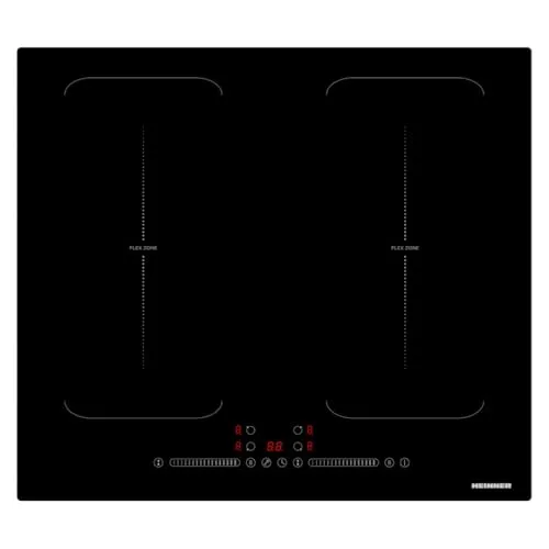 HEINNER HBHI‑M4ZB2FXTC Induktions‑Einbaukochfeld 60 cm, 4 Kochzonen, Touch‑Bedienung, Boost & Timer, Bridge-Funktion, Restwärmeanzeige, Kindersicherung, Schwarz, 5 Jahre Garantie