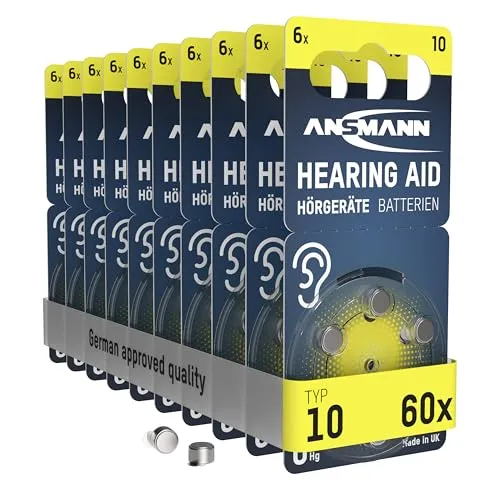 ANSMANN Hörgerätebatterien Typ 10 gelb P10 PR70 ZL4 von Ansmann