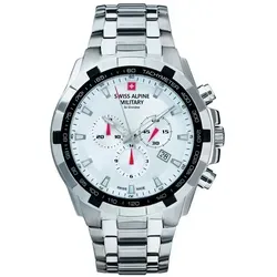 Swiss Alpine Military Chronograph Herenuhr 10ATM - Armbanduhren für Herren mit stoppfunktion, massive Edelstahlkonstruktion und 10ATM Wasserdichtigkeit für sportliche Aktivitäten und Alltag.